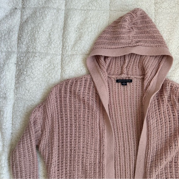 American Eagle Outfitters - Women's Pink Hooded Sweater Cardigan - Picture 3 of 10